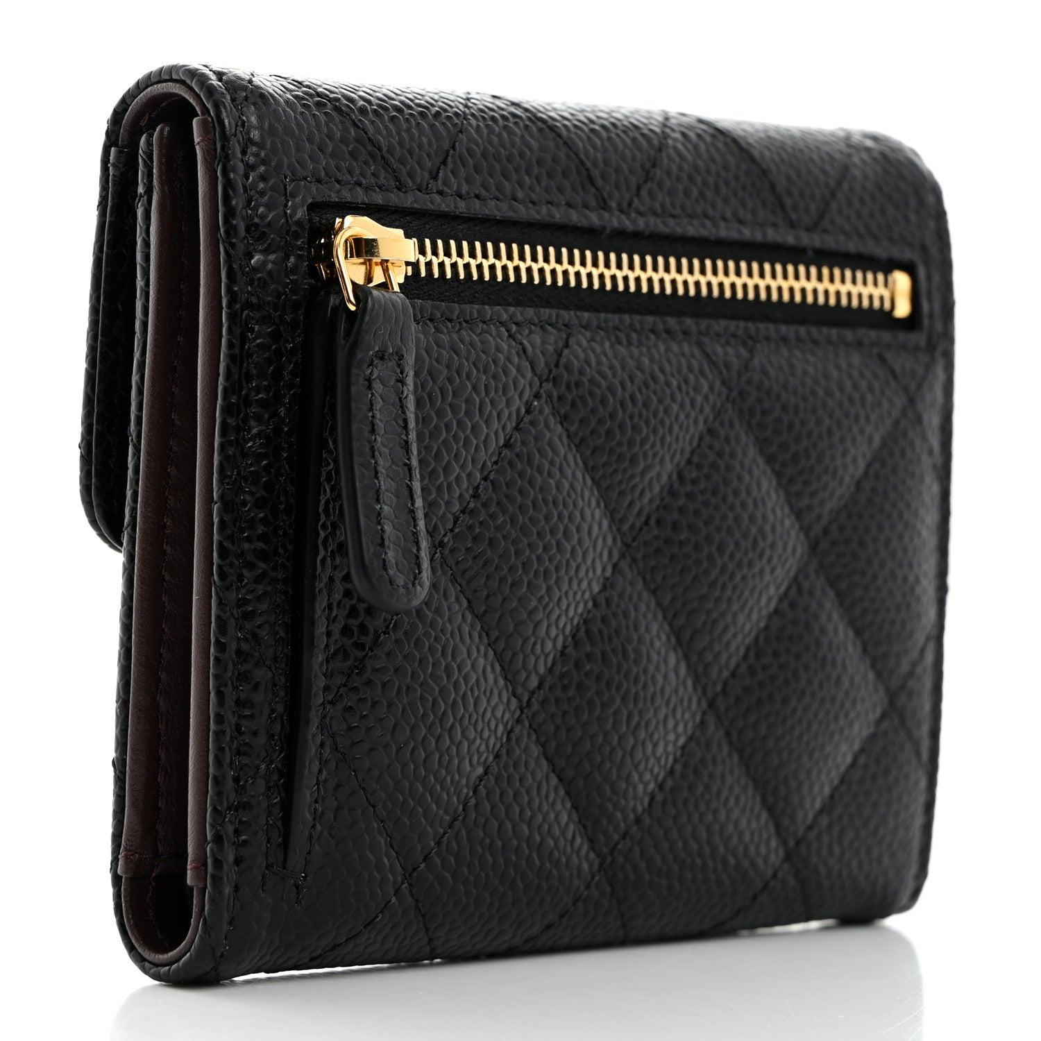 Chanel Caviar Quilted Compact Flap Wallet Black 3 of 9