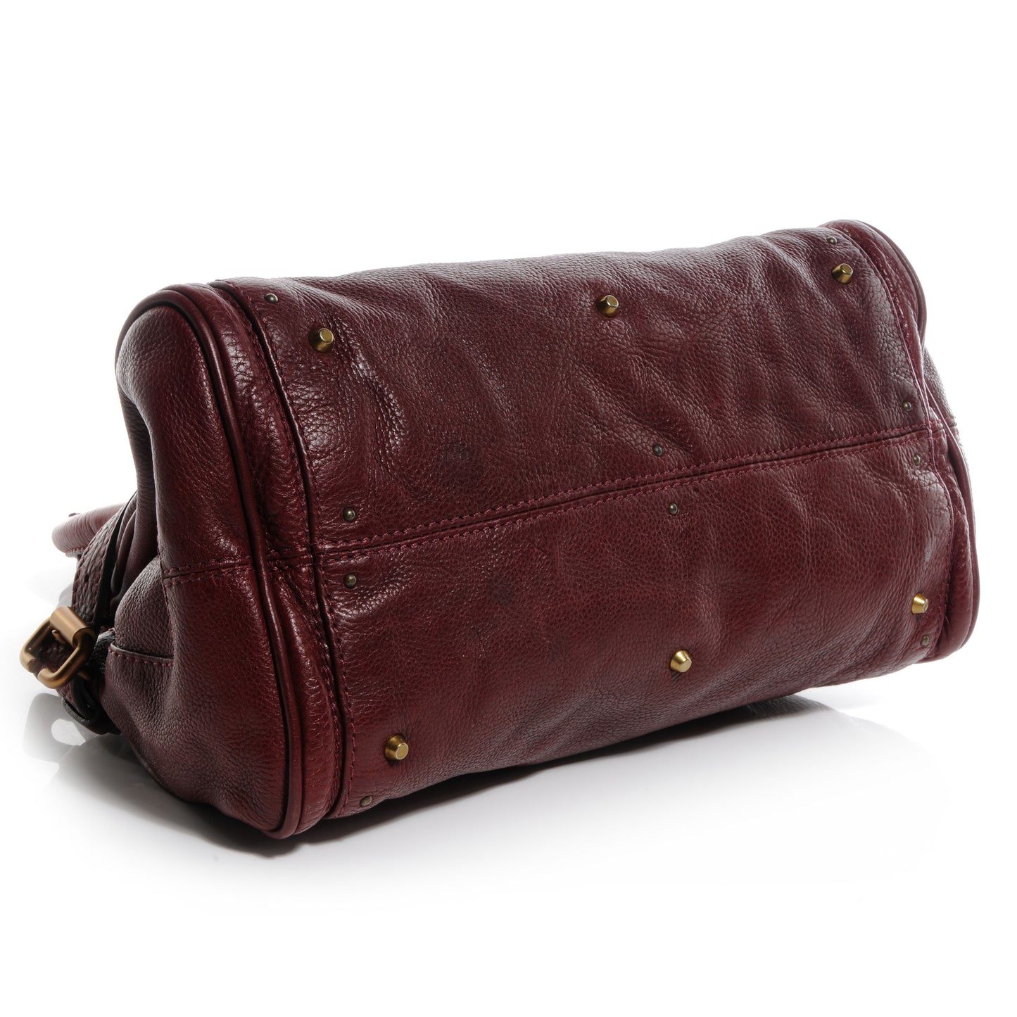 Leather Paddington Satchel Grenat