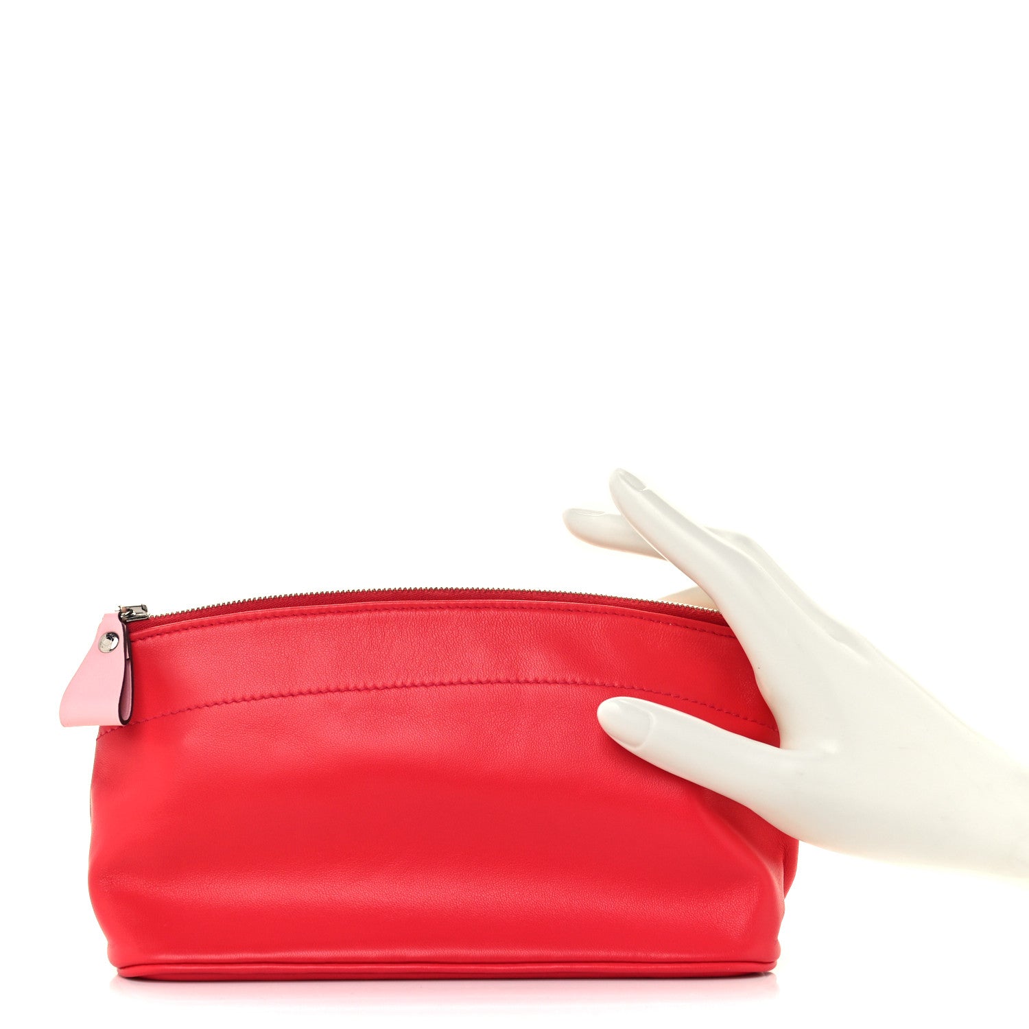 Hermes Milo Lambskin Swift Tohubohu Pouch MM Capucine Rose Sakura 2 of 8