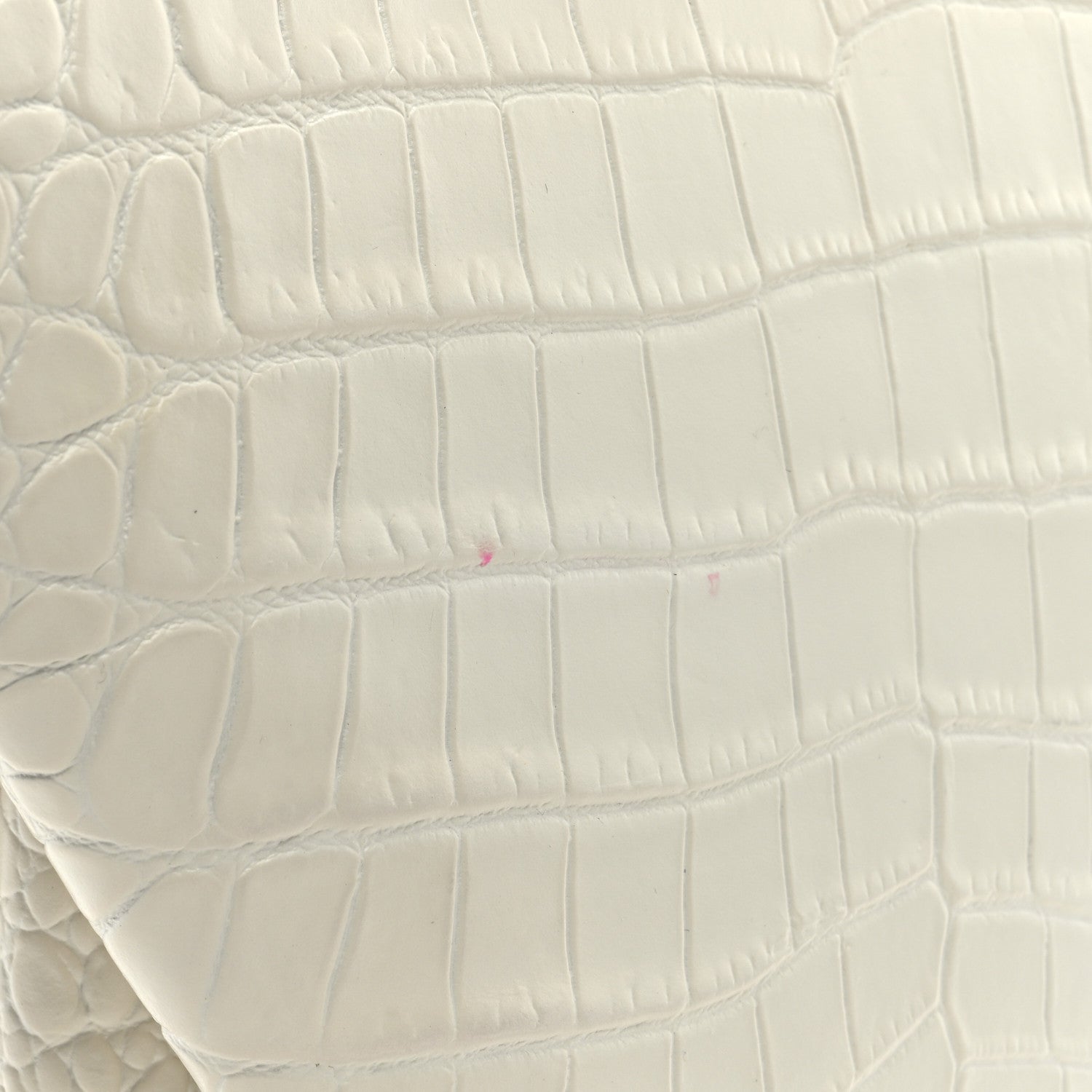Bottega Veneta Calfskin Crocodile Embossed Doll Top Handle Bag White 10 of 11