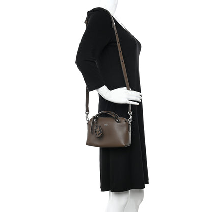 Fendi Vitello Dolce Bi-Color FF 1974 Embossed Mini By The Way Boston Bag Maya Black 2 of 11