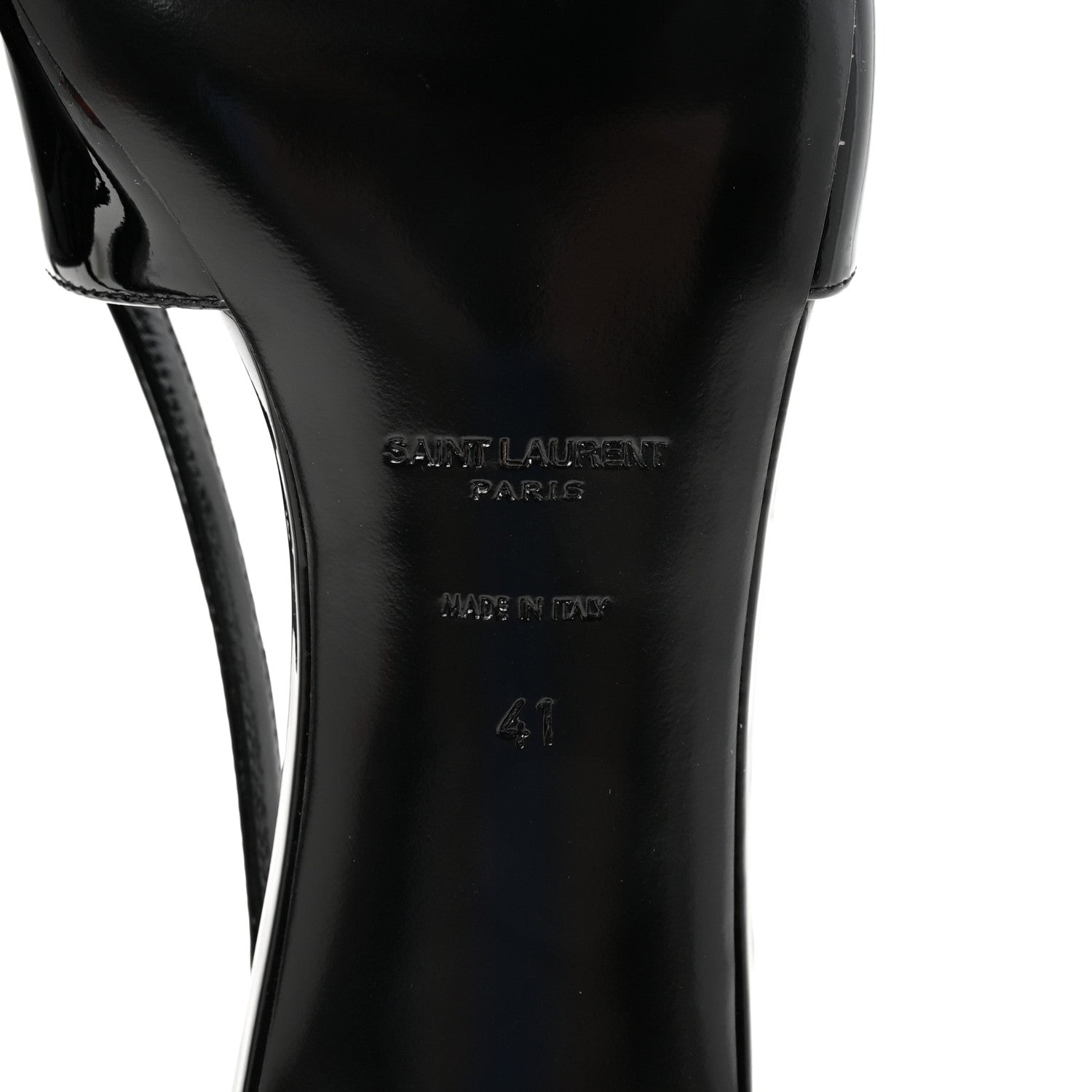 Saint Laurent Patent Bade Slingback Pumps 41 Black 7 of 10