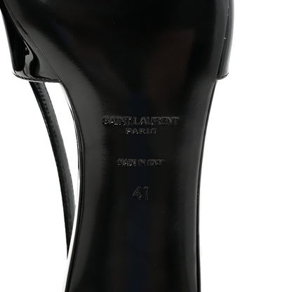 Saint Laurent Patent Bade Slingback Pumps 41 Black 7 of 10
