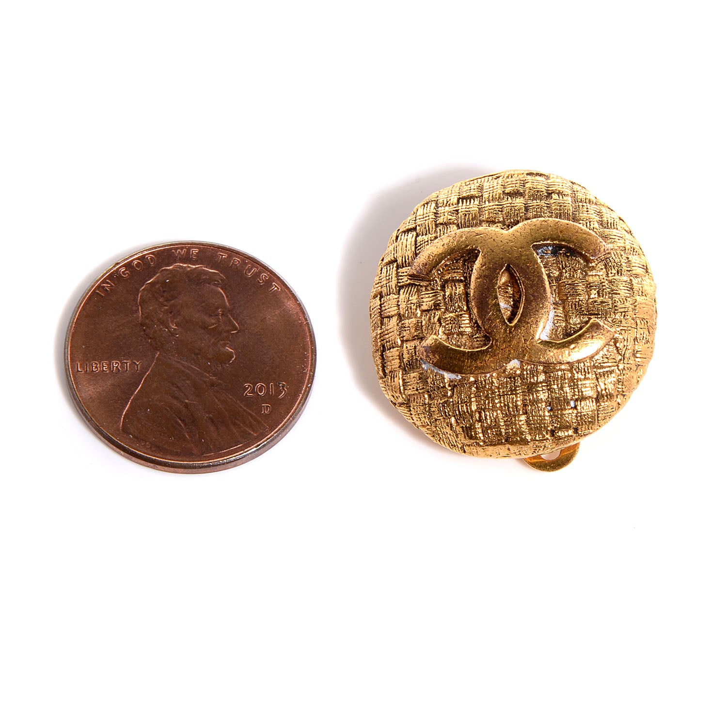 Chanel CC Clip On Earrings Gold 2 of 4