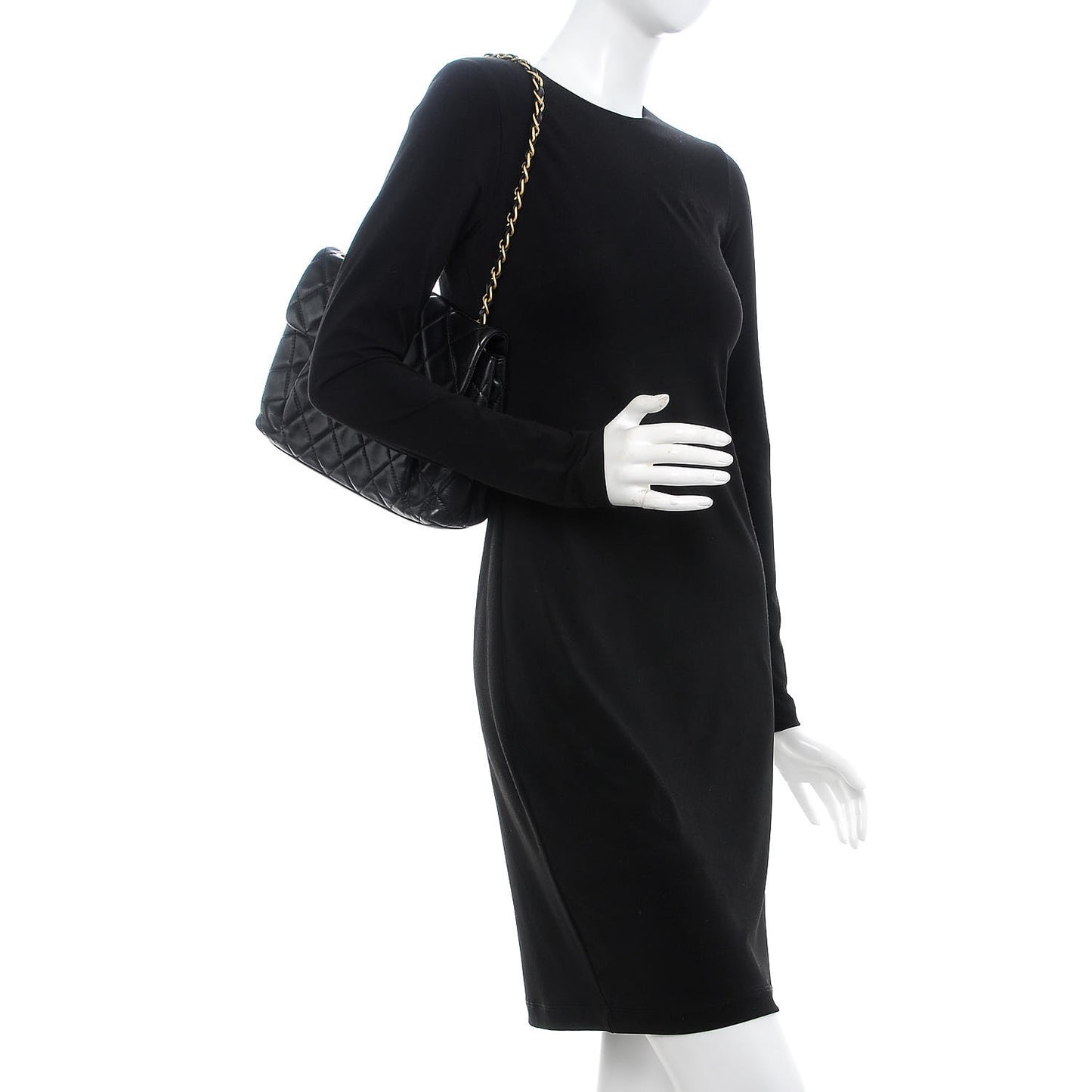 Lambskin Quilted Single Flap Black