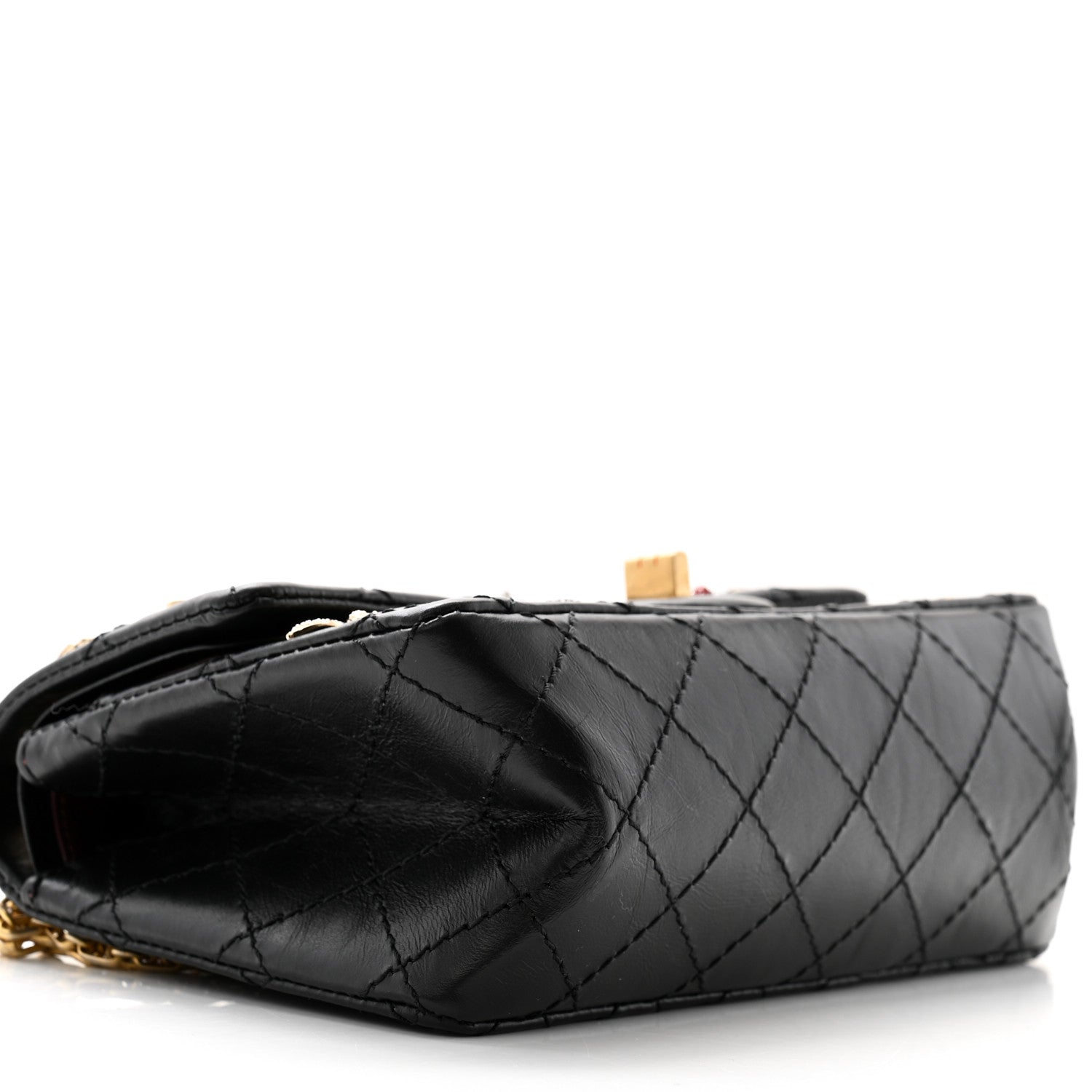 Chanel Aged Calfskin Lucky Charms 2.55 Reissue 224 Flap Black 9 of 11