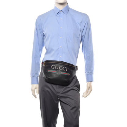 Gucci Grained Calfskin Logo Belt Bag Black 2 of 10