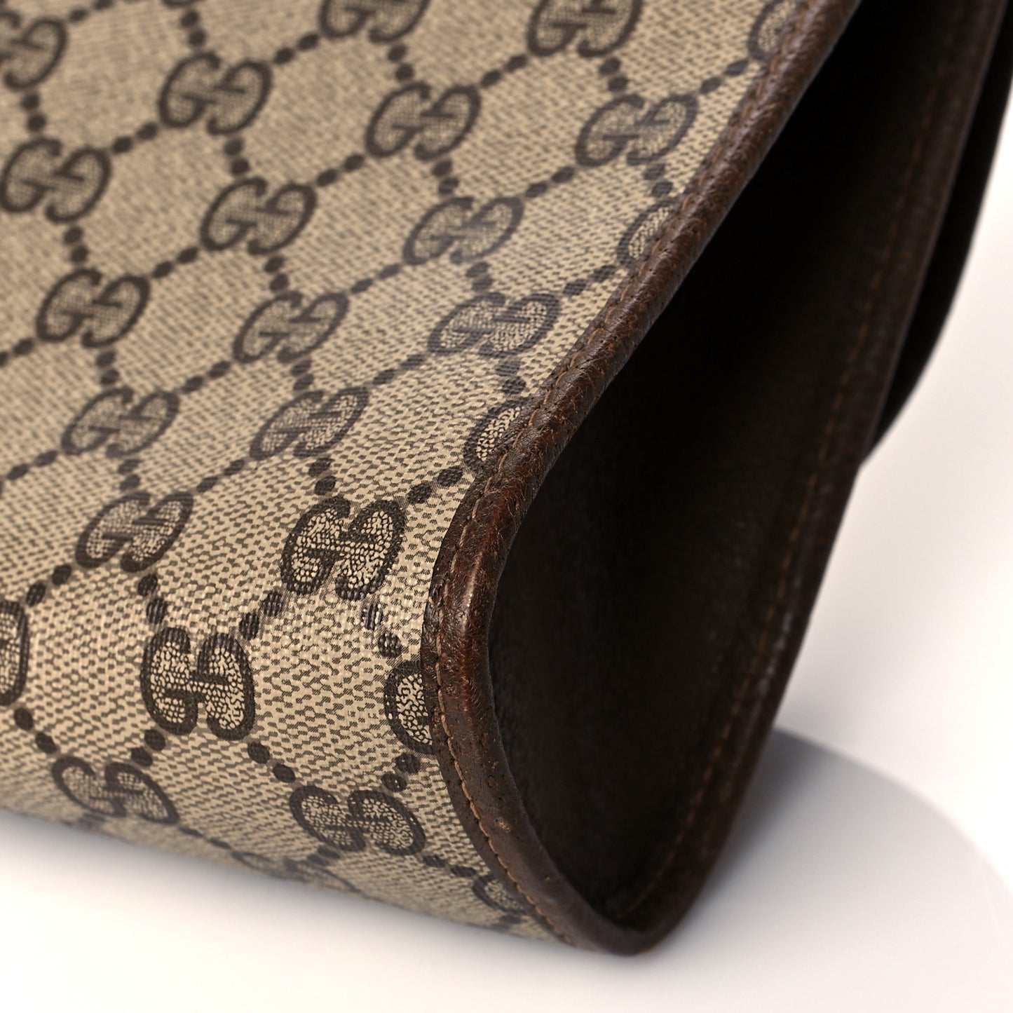 Coated Canvas Monogram Web Clutch Brown