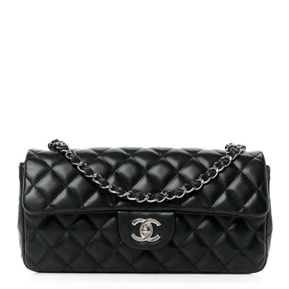 Chanel Lambskin Quilted East West Flap Black 1 of 12