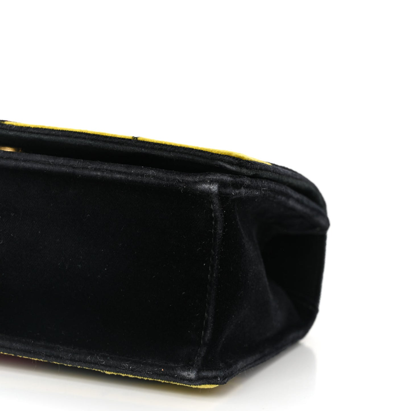 Velluto Ricamo Cahier Shoulder Bag Black