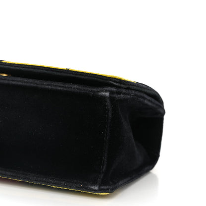 Prada Velluto Ricamo Cahier Shoulder Bag Black 9 of 9