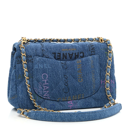 Chanel Denim Quilted Mini Denim Mood Rectangular Flap Blue Multicolor 3 of 9