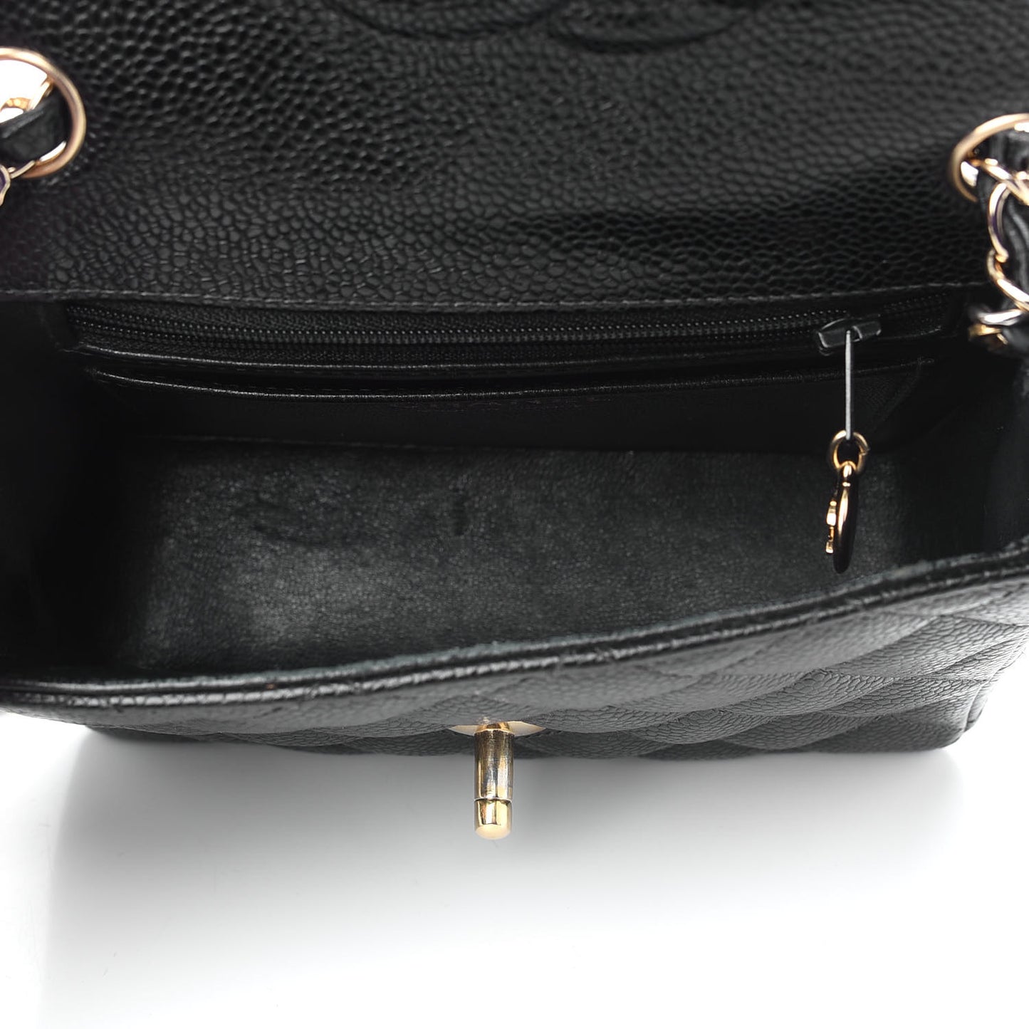 Caviar Quilted Mini Square Flap Black
