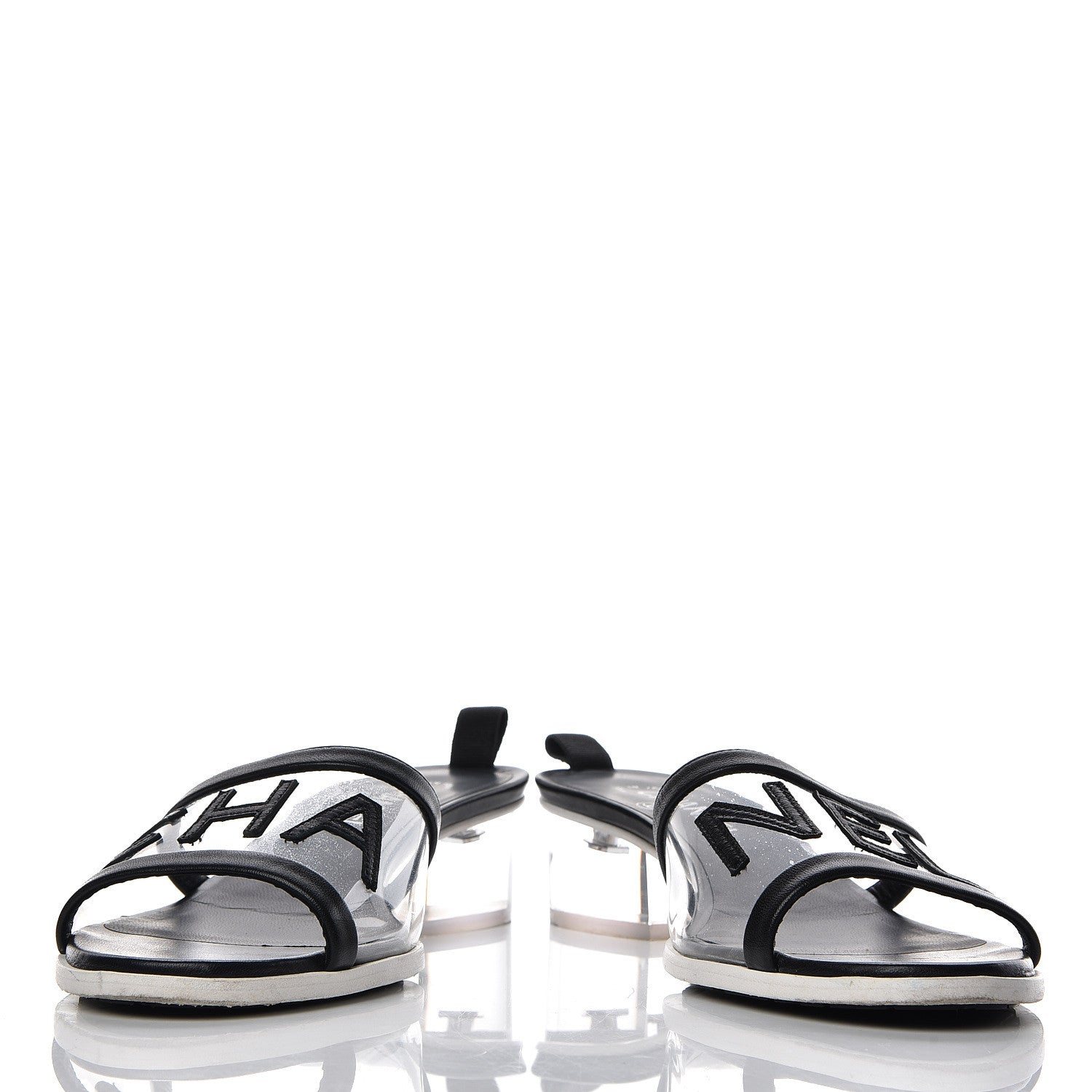 Chanel PVC Lambskin Logo Mules 40 Black 5 of 13