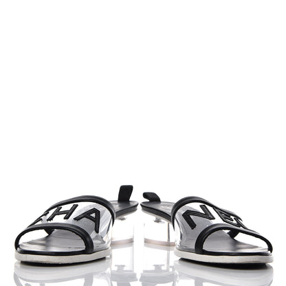 Chanel PVC Lambskin Logo Mules 40 Black 5 of 13