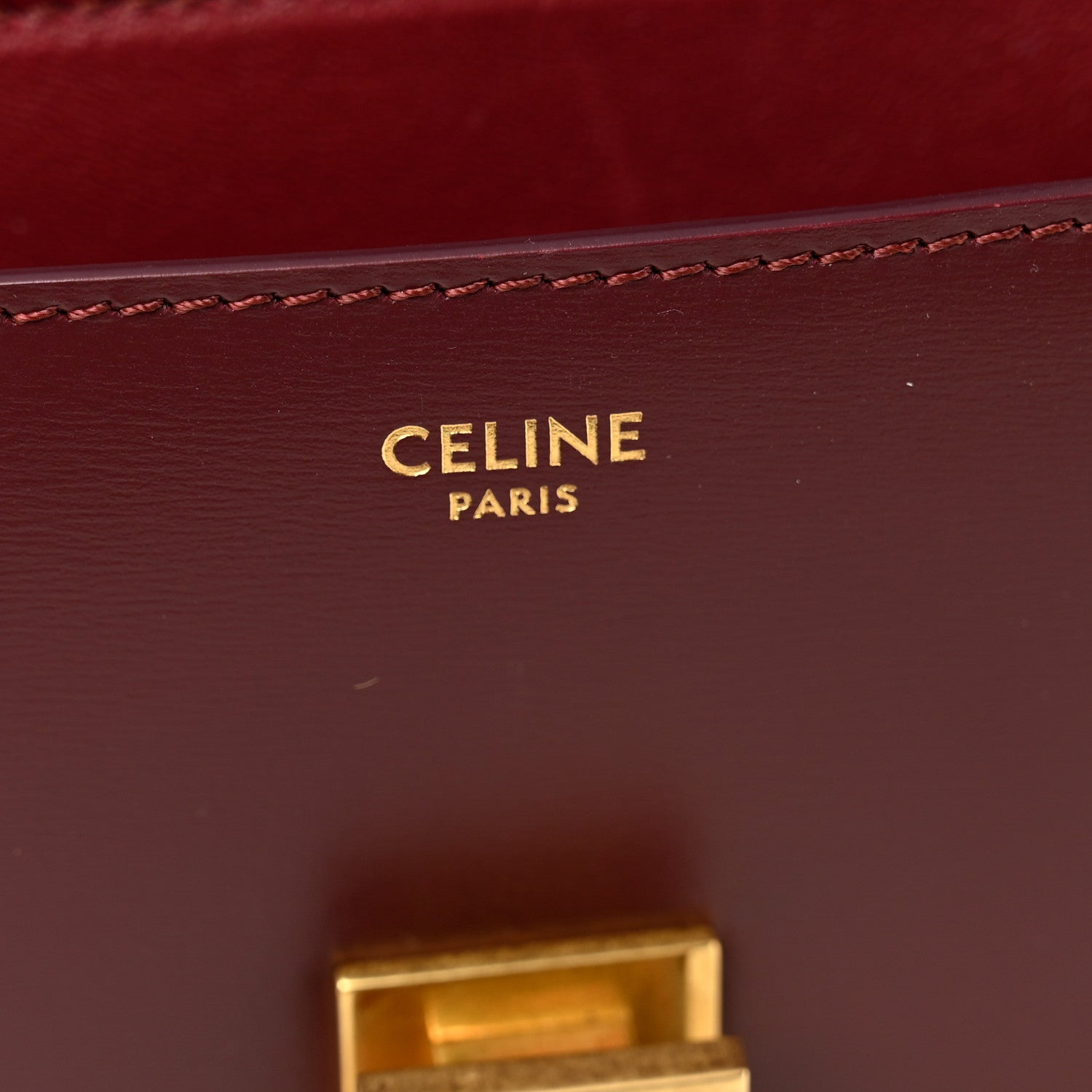 Celine Box Calfskin Teen Classic Box Flap Bag Burgundy 6 of 11