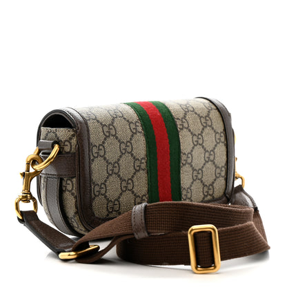 Gucci GG Supreme Monogram Web Mini Ophidia Flap Shoulder Bag Brown 3 of 13