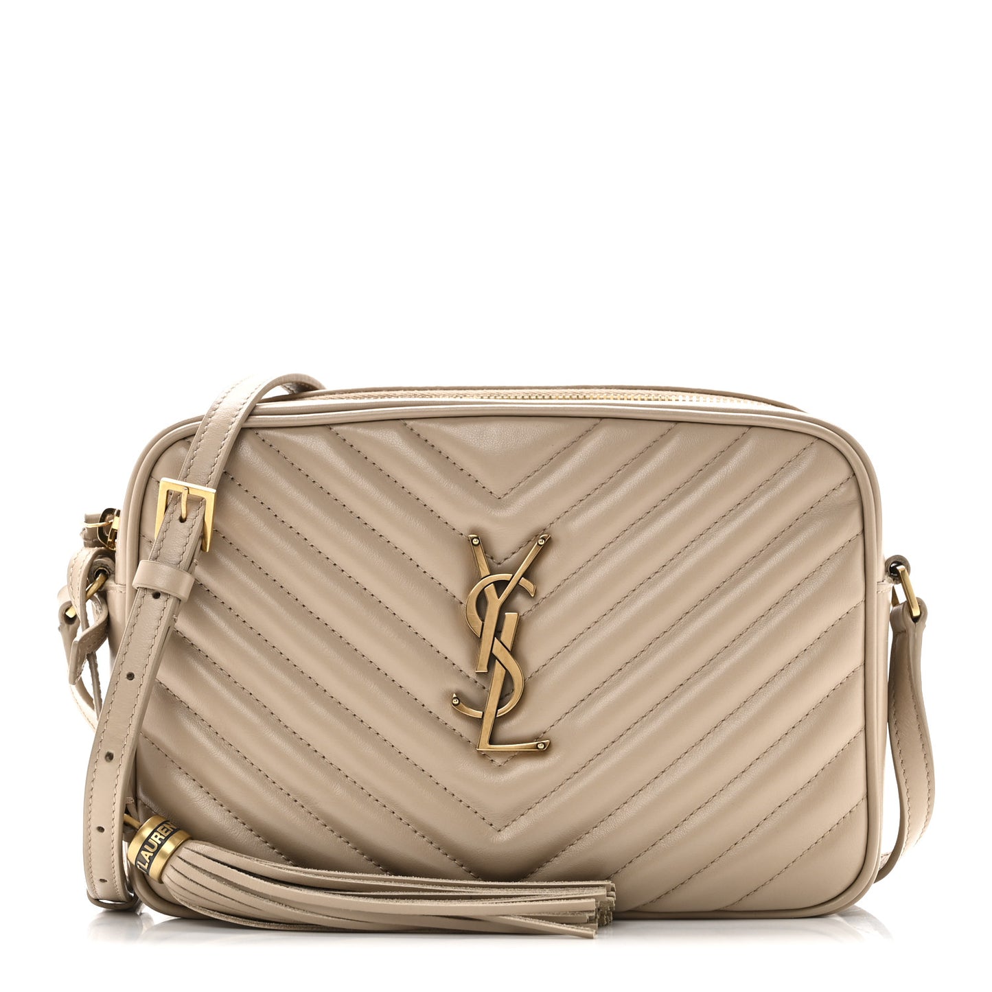 Calfskin Matelasse Monogram Lou Camera Bag Dark Beige