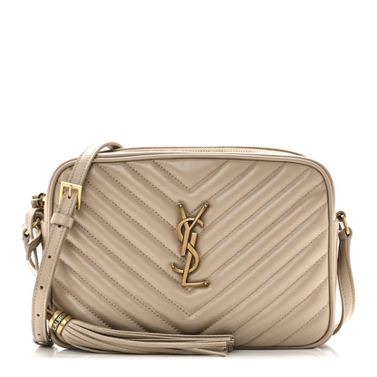 Saint Laurent Calfskin Matelasse Monogram Lou Camera Bag Dark Beige 1 of 10