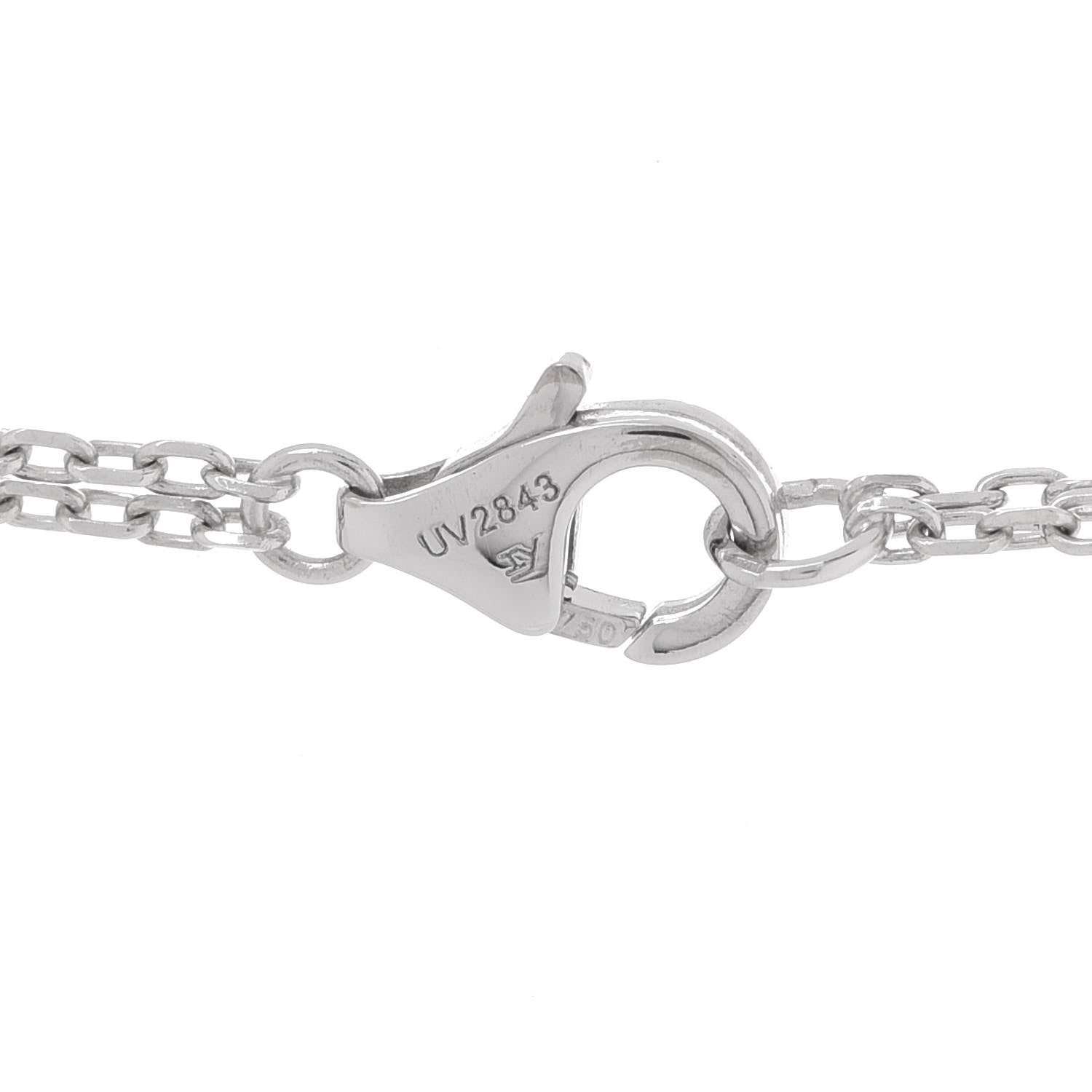 Cartier 18K White Pink Gold Diamond .29ctw Three Ring LOVE Pendant Necklace 9 of 9
