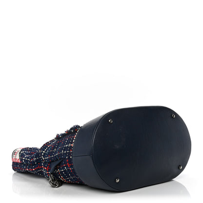 Chanel Tweed Crest Trip Backpack Navy Burgundy 3 of 11