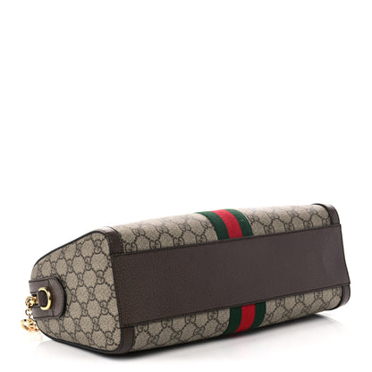 Gucci GG Supreme Monogram Web Medium Ophidia Boston Brown 4 of 13