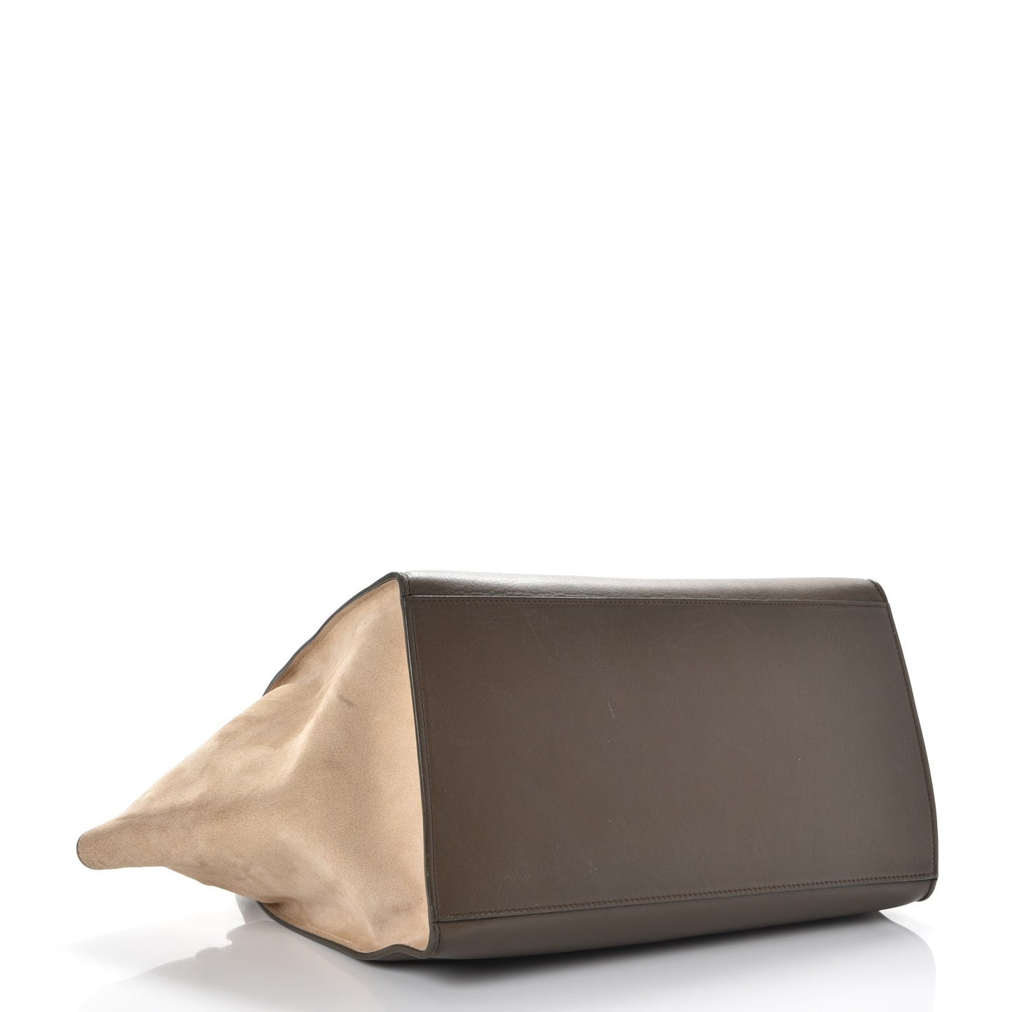 Calfskin Suede Tri-color Large Trapeze Olive