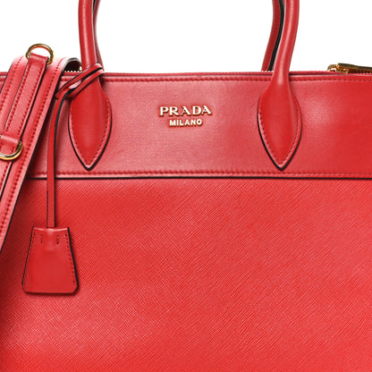 Prada Saffiano City Calfskin Medium Esplanade Rosso 7 of 9