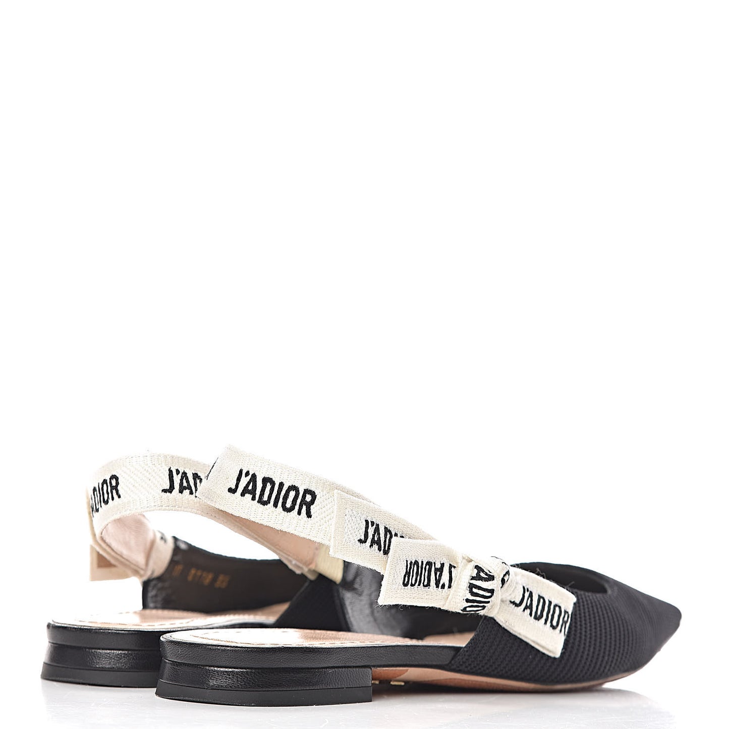 Technical Canvas Ribbon J'Adior Slingback Ballet Flats 35 Black