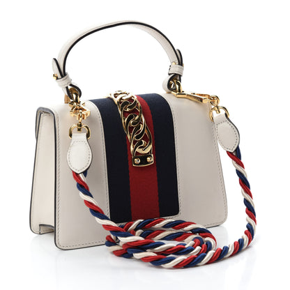 Gucci Calfskin Mini Sylvie Top Handle Bag White 3 of 15