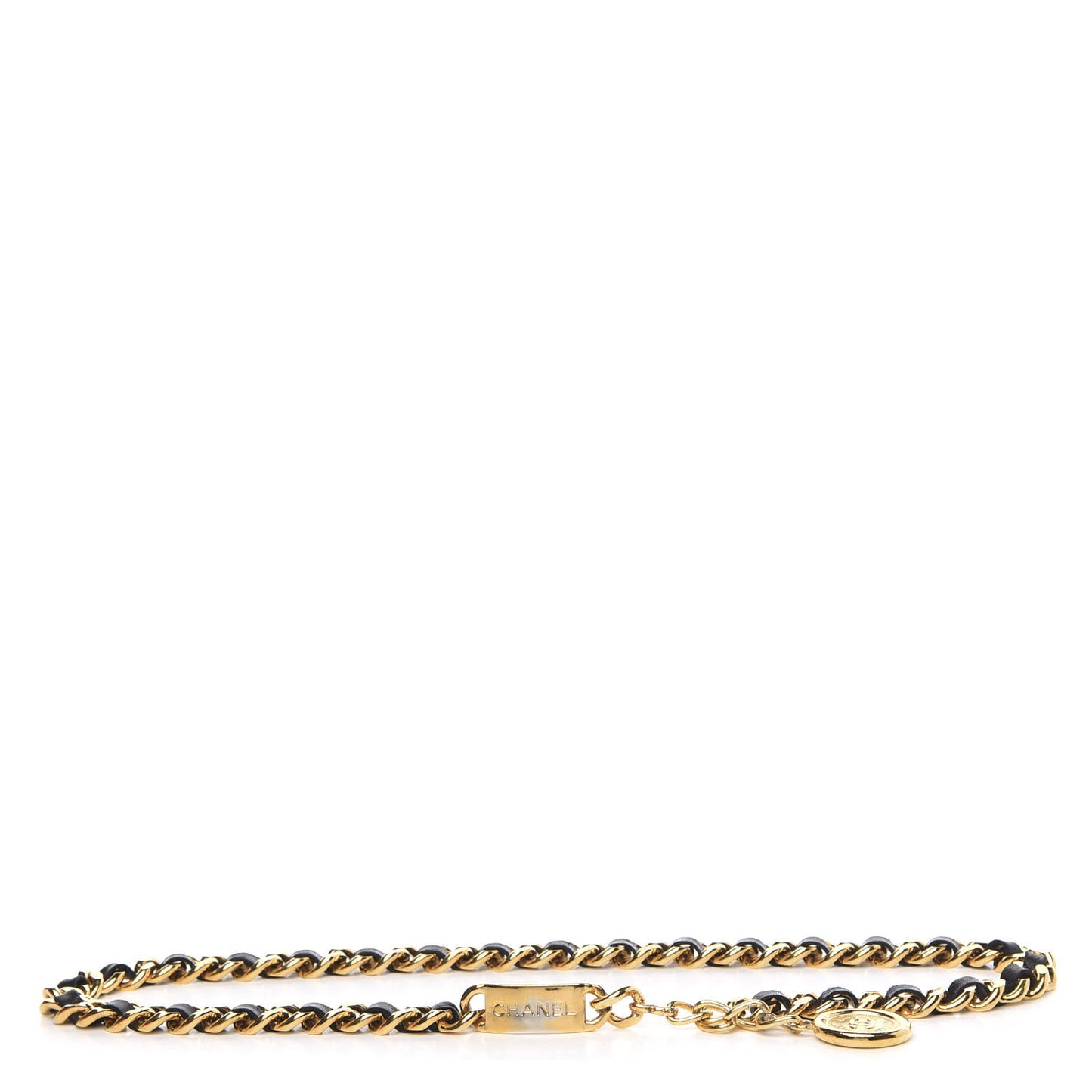 Lambskin Chain 31 Rue Cambon Medallion Belt Gold Black