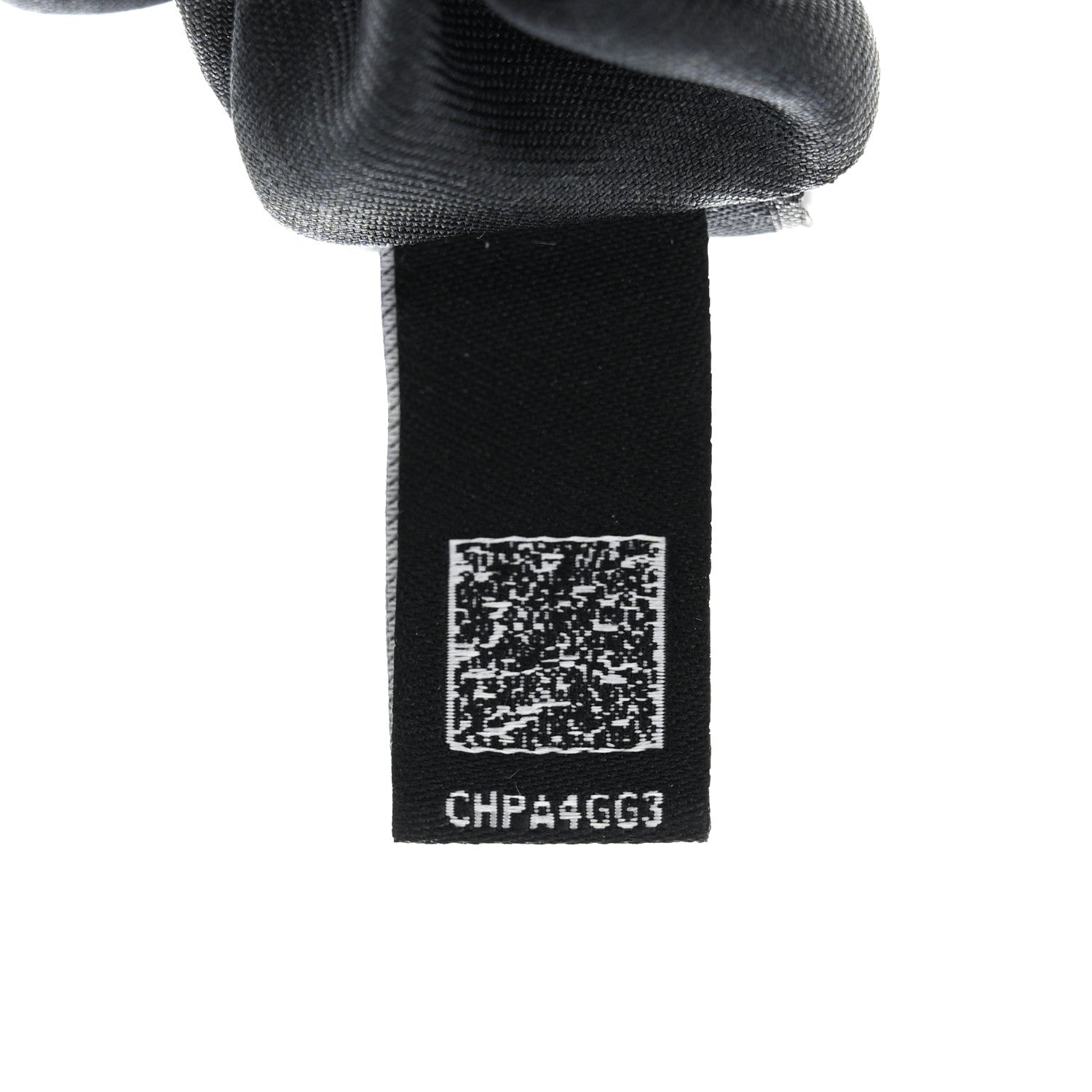 Chanel Silk CC Hair Tie Black Ecru 5 of 7