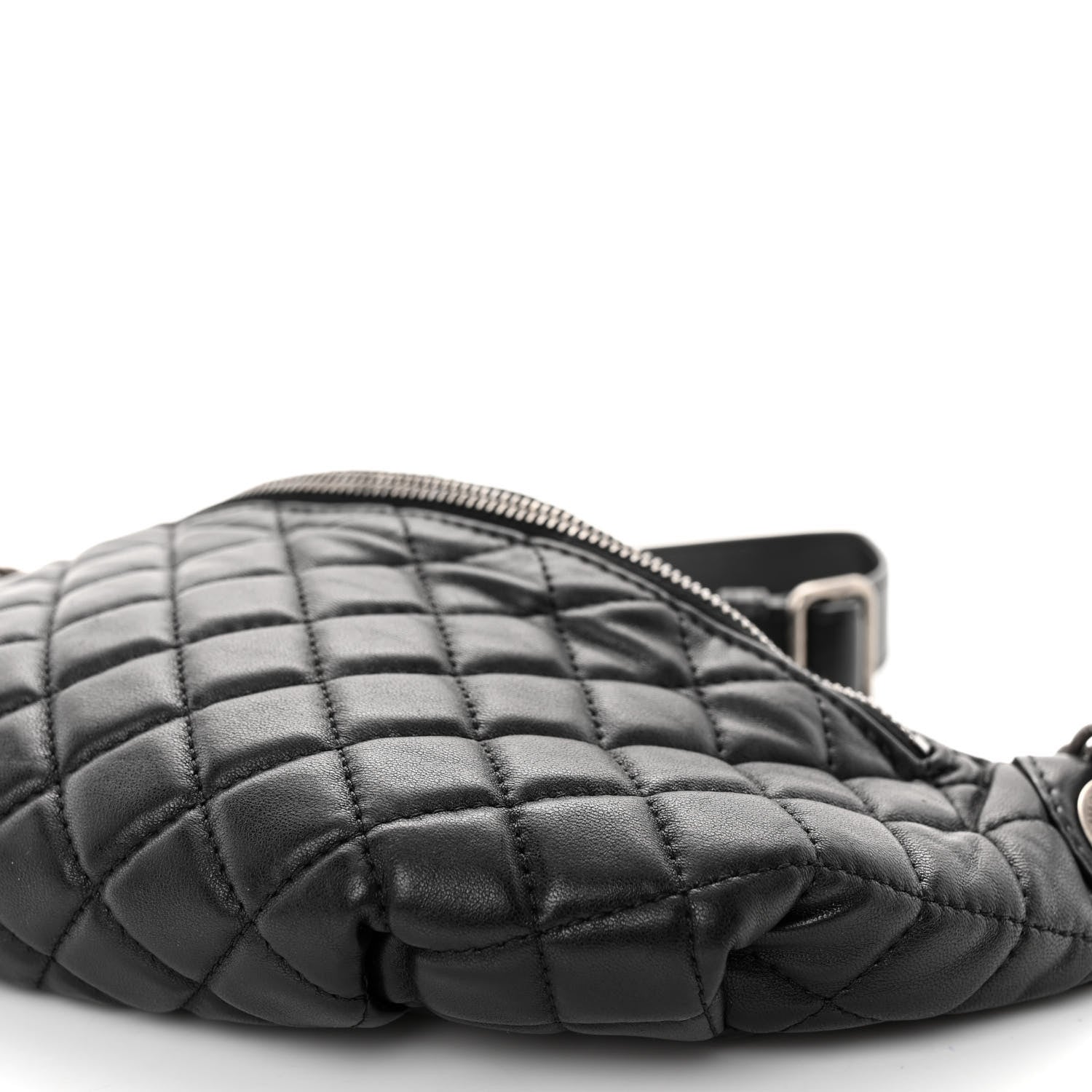 Chanel Lambskin Quilted Banane Waist Bag Fanny Pack Black 10 of 10