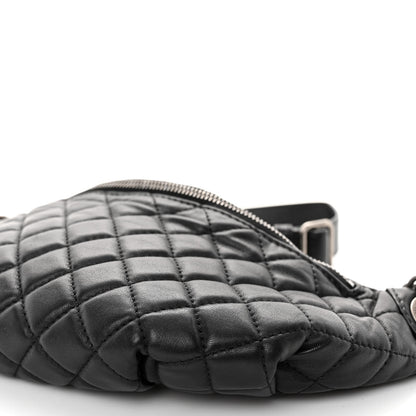 Chanel Lambskin Quilted Banane Waist Bag Fanny Pack Black 10 of 10