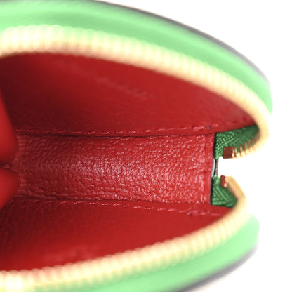 Gucci Textured Dollar Calfskin Retro Interlocking G Fruttini Strawberry Coin Case Bag Charm Key Holder 3 of 8