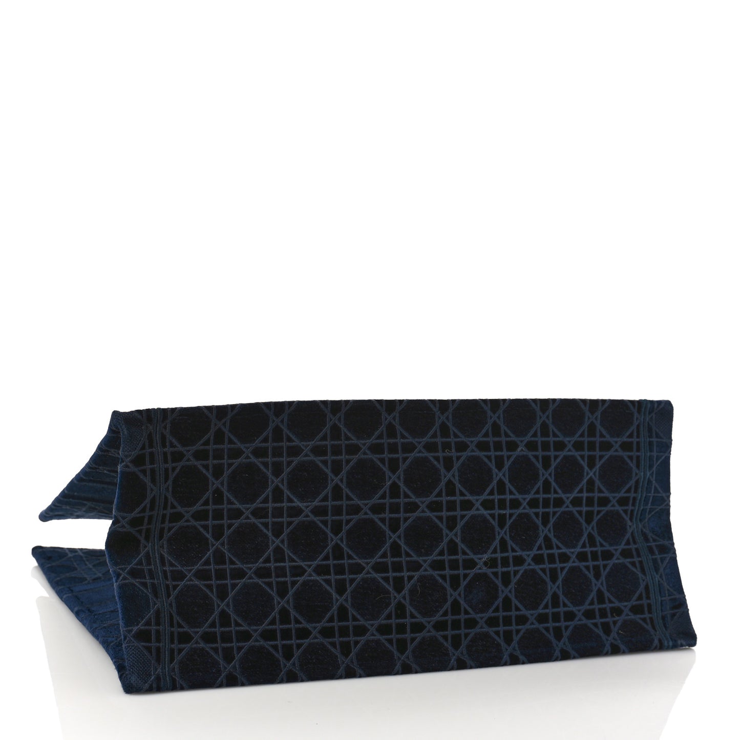Velvet Cannage Large Book Tote Navy Blue