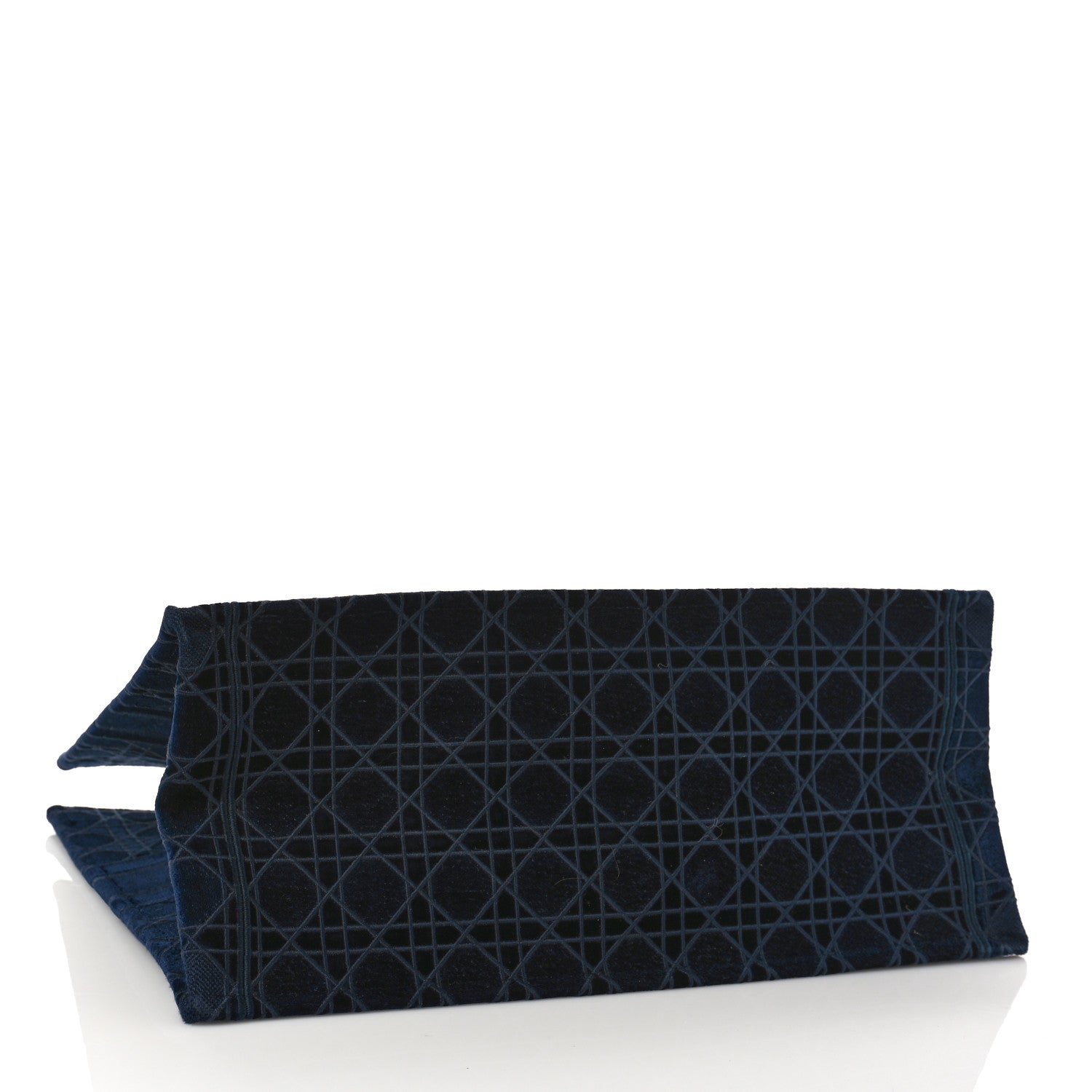 Christian Dior Velvet Cannage Large Book Tote Navy Blue 4 of 10