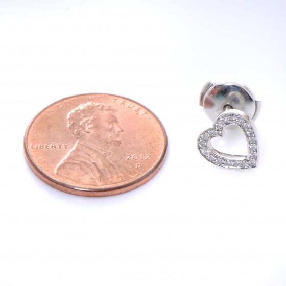 Platinum Diamond Heart Earrings