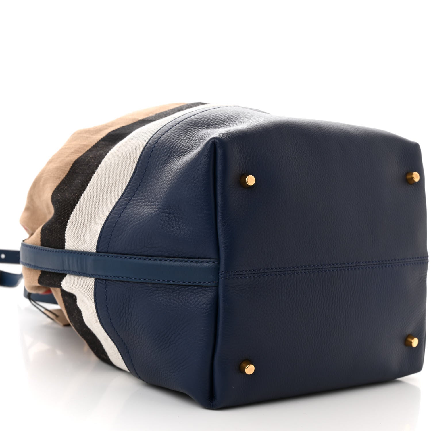 Burberry Grainy Calfskin House Check Canvas Heston Crossbody Blue 10 of 11