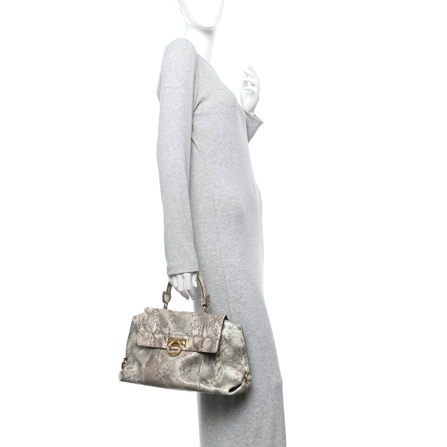 Snakeskin Medium Sofia Satchel Grey Multicolor