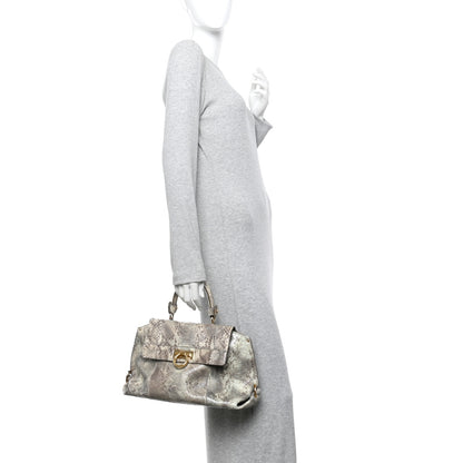 Salvatore Ferragamo Snakeskin Medium Sofia Satchel Grey Multicolor 2 of 13