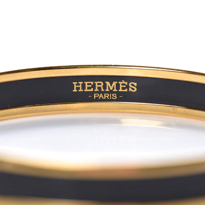Hermes Enamel Printed Narrow Sellier Bracelet 65 Black 4 of 6