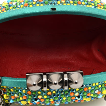 Christian Louboutin Crystal Suede Burma Strass Mina Chain Clutch Multicolor 4 of 9