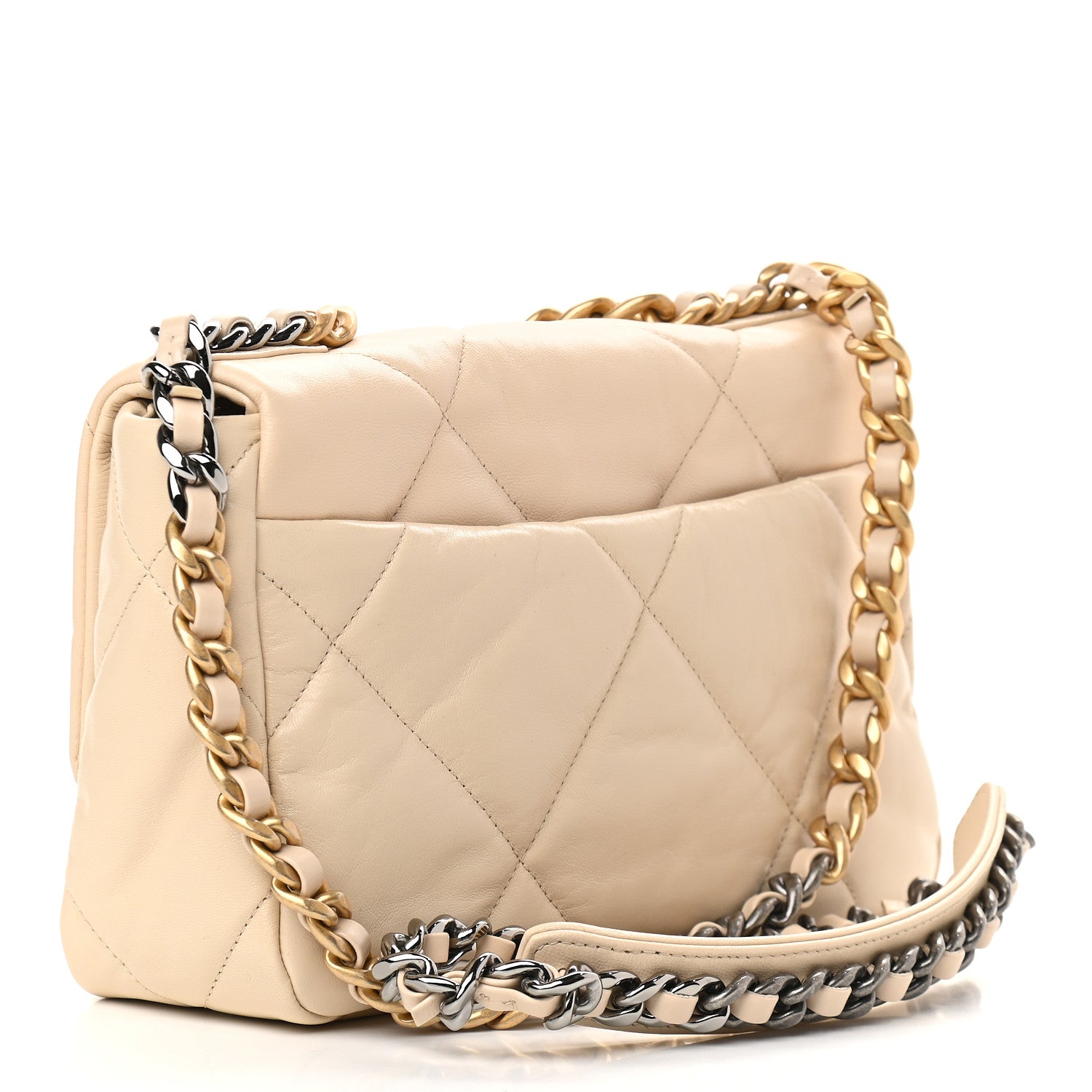 Chanel Lambskin Quilted Medium Chanel 19 Flap Beige 3 of 9