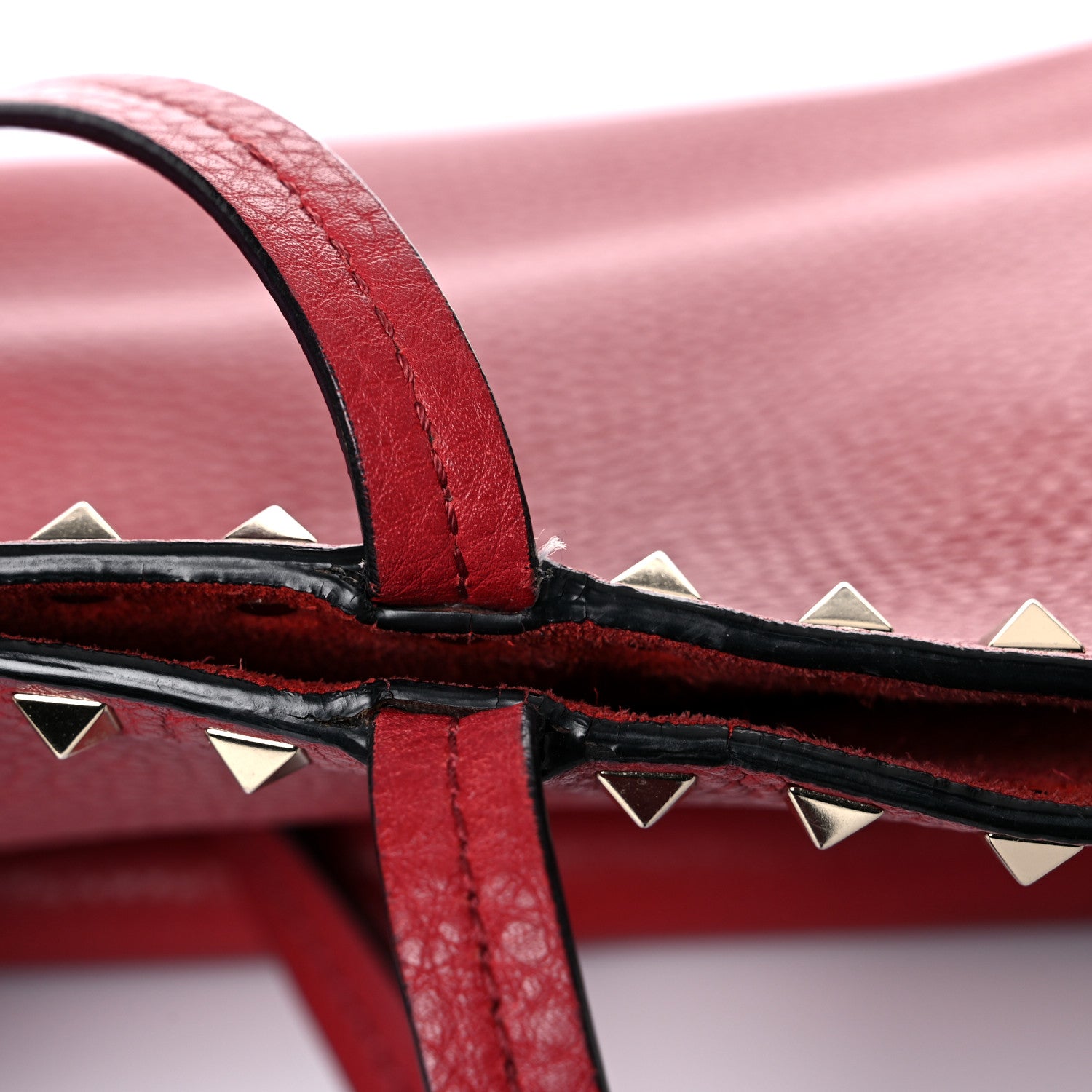 Valentino Garavani Grained Calfskin Rockstud Shoulder Tote Rosso Valentino 24 of 26