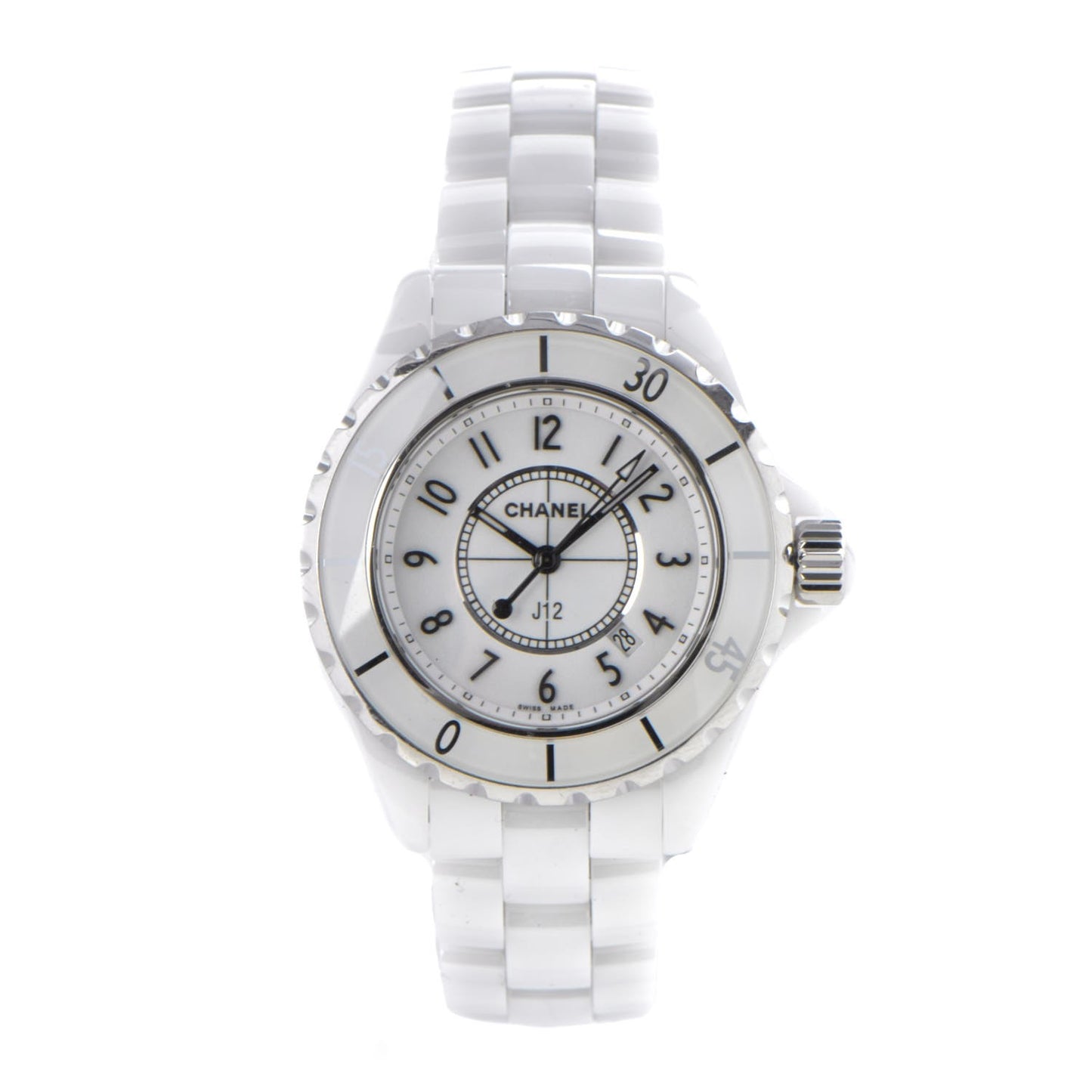Stainless Steel Ceramic 33mm J12 Quartz Watch White