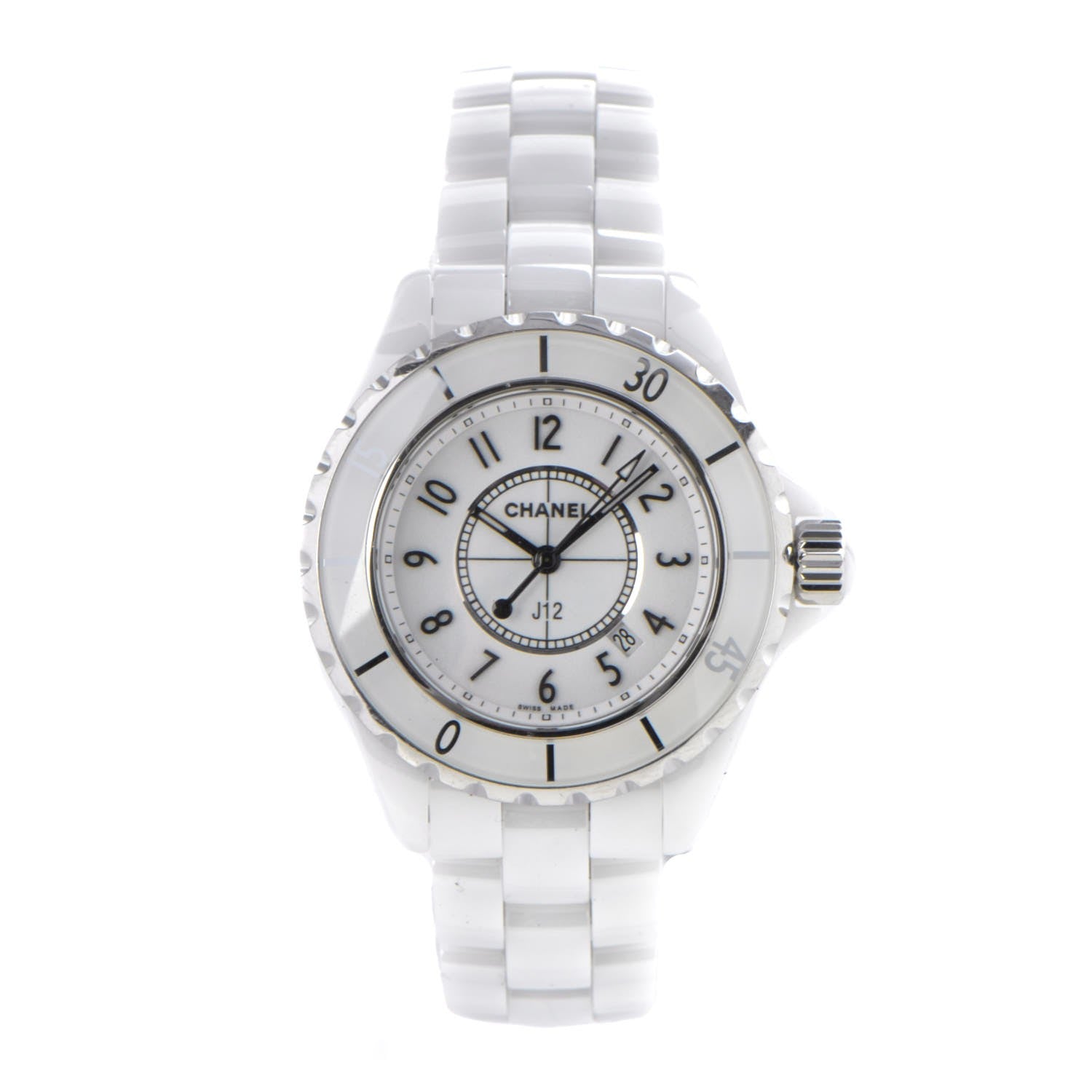 Chanel Stainless Steel Ceramic 33mm J12 Quartz Watch White 1 of 7