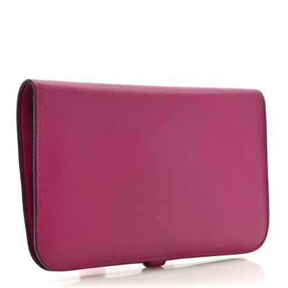 Hermes Evercolor Dogon Duo Wallet Rose Pourpre 4 of 16