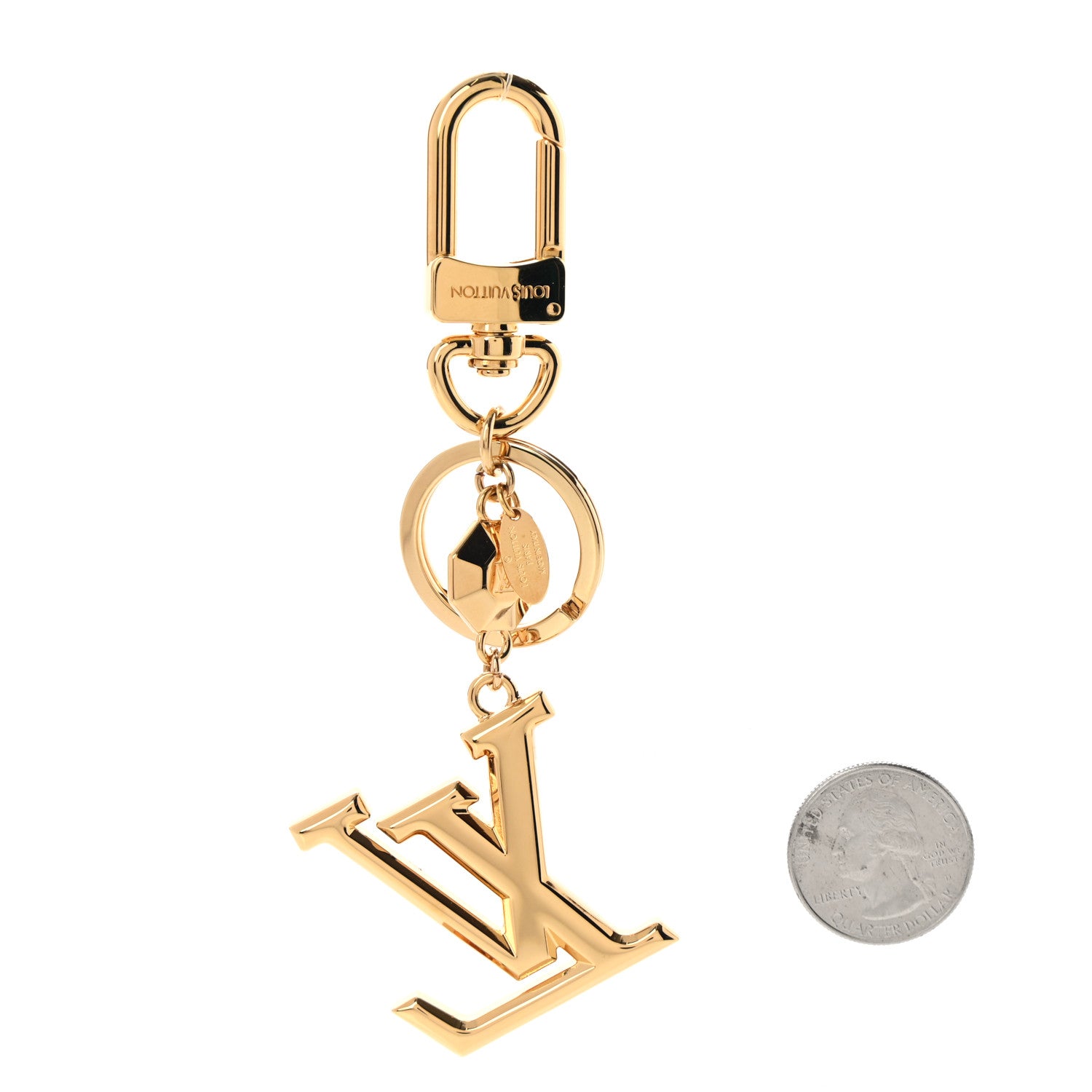 Louis Vuitton LV Facettes Bag Charm Key Holder Gold 3 of 4
