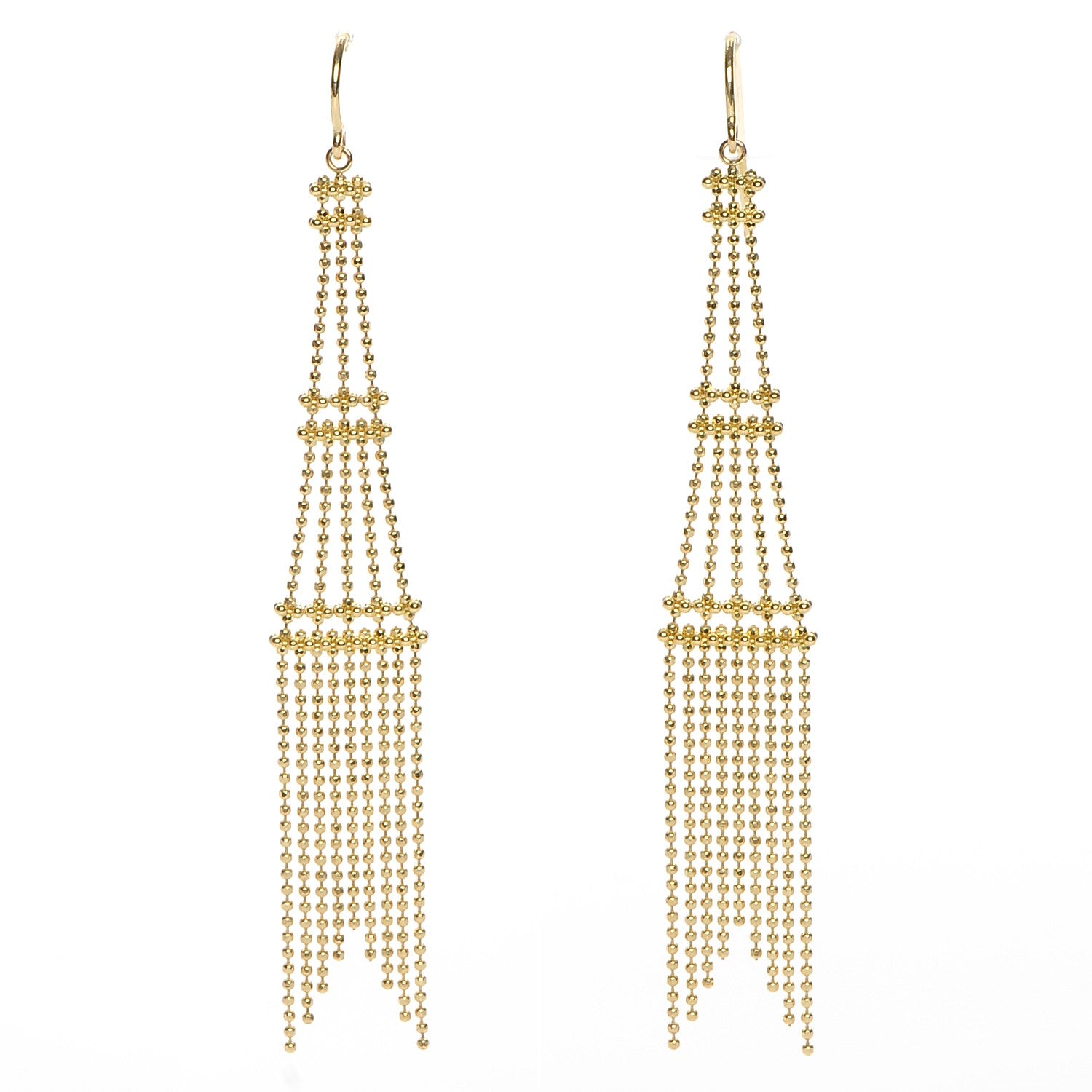 Tiffany 18K Yellow Gold Fringe Tower Earrings 1 of 4